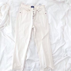 A&F High Rise Straight ankle jean